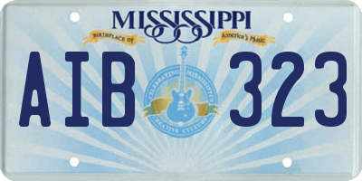 MS license plate AIB323