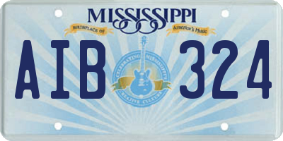 MS license plate AIB324