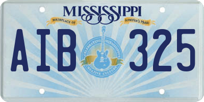 MS license plate AIB325