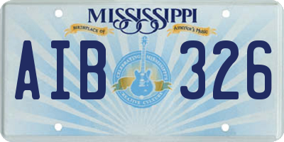 MS license plate AIB326