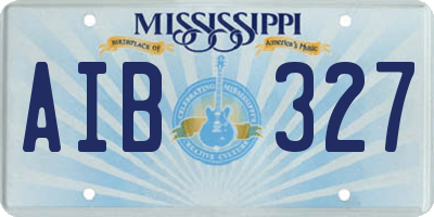 MS license plate AIB327
