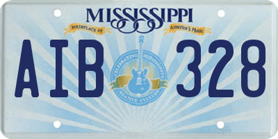 MS license plate AIB328
