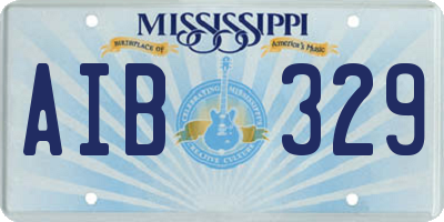 MS license plate AIB329