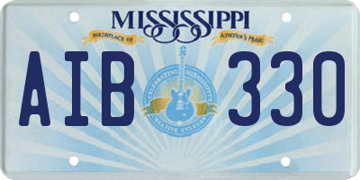 MS license plate AIB330