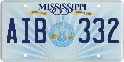 MS license plate AIB332