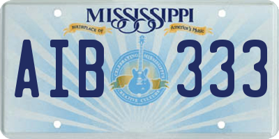 MS license plate AIB333