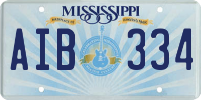 MS license plate AIB334