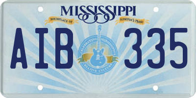 MS license plate AIB335