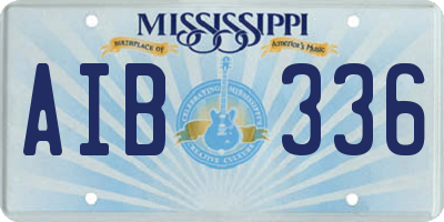 MS license plate AIB336