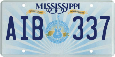 MS license plate AIB337