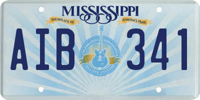 MS license plate AIB341