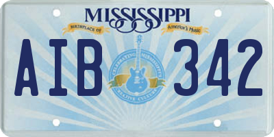MS license plate AIB342