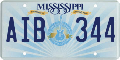 MS license plate AIB344