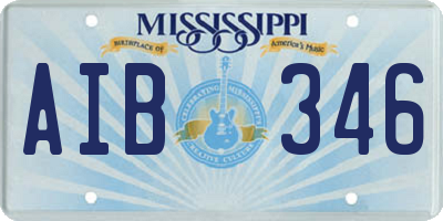 MS license plate AIB346