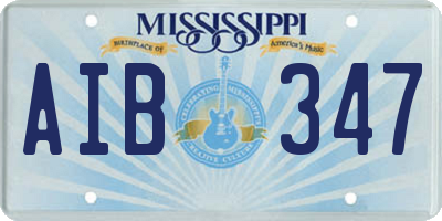 MS license plate AIB347