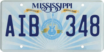 MS license plate AIB348