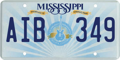 MS license plate AIB349