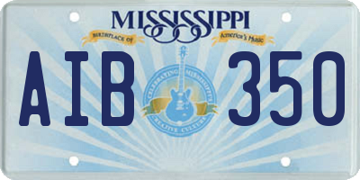 MS license plate AIB350