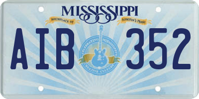 MS license plate AIB352
