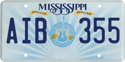 MS license plate AIB355