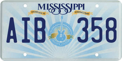 MS license plate AIB358