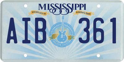 MS license plate AIB361