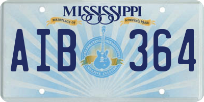 MS license plate AIB364