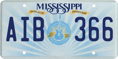 MS license plate AIB366