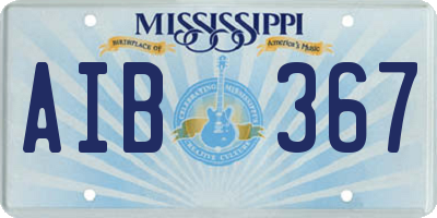 MS license plate AIB367