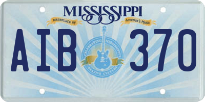 MS license plate AIB370