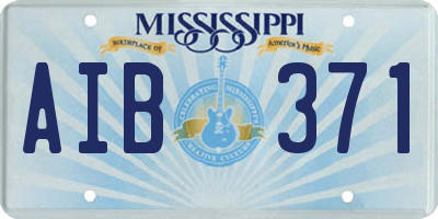 MS license plate AIB371