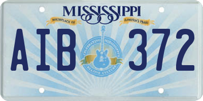 MS license plate AIB372