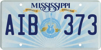 MS license plate AIB373