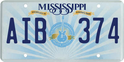 MS license plate AIB374