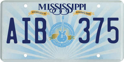 MS license plate AIB375