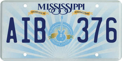MS license plate AIB376