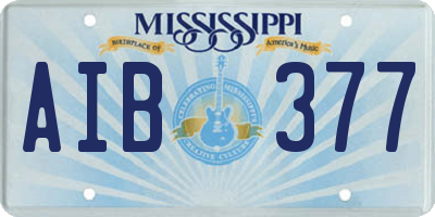MS license plate AIB377