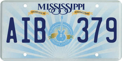 MS license plate AIB379