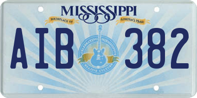 MS license plate AIB382