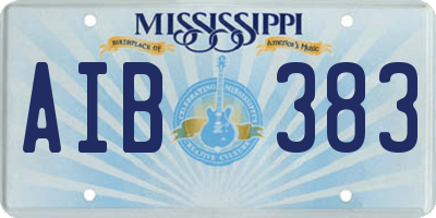 MS license plate AIB383