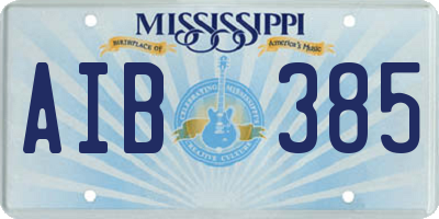 MS license plate AIB385