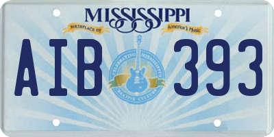 MS license plate AIB393