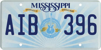 MS license plate AIB396