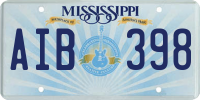 MS license plate AIB398