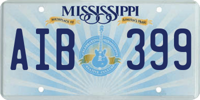 MS license plate AIB399