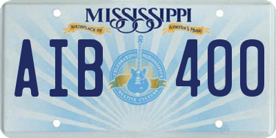 MS license plate AIB400