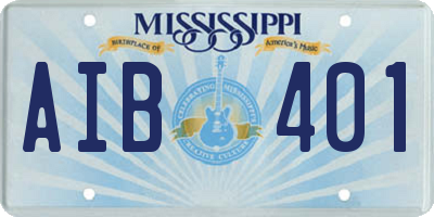 MS license plate AIB401