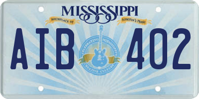 MS license plate AIB402