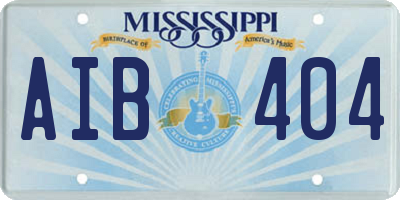 MS license plate AIB404