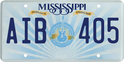 MS license plate AIB405